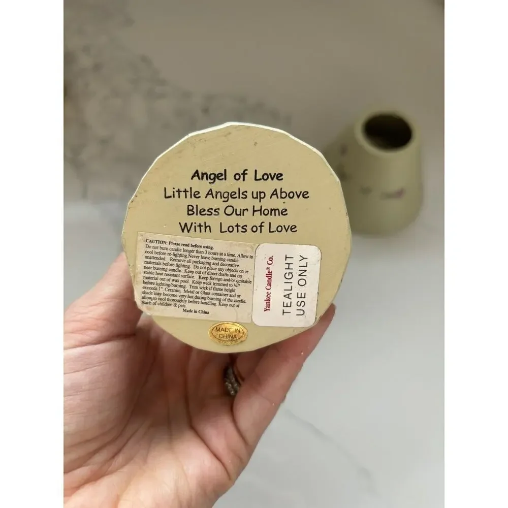 Vintage Valentine Tea light Metal Yankee Candle Angel Of Love 8”